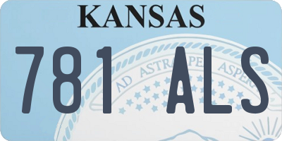 KS license plate 781ALS
