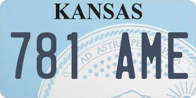 KS license plate 781AME