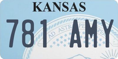 KS license plate 781AMY