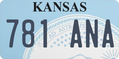 KS license plate 781ANA