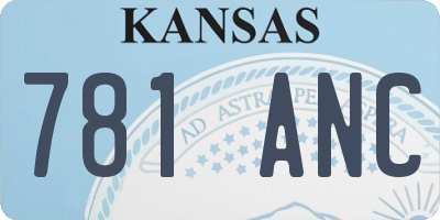 KS license plate 781ANC