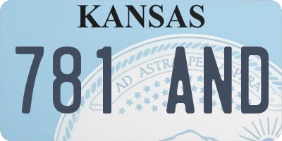 KS license plate 781AND