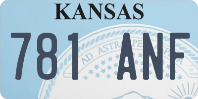 KS license plate 781ANF