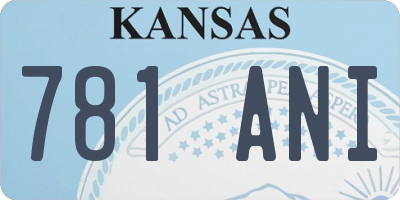 KS license plate 781ANI