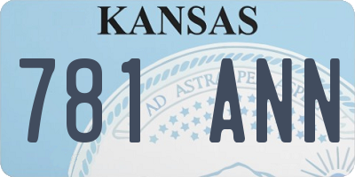 KS license plate 781ANN