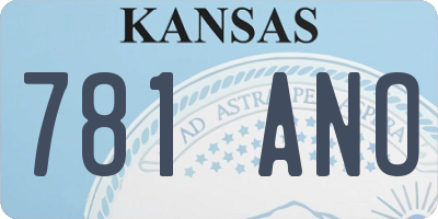 KS license plate 781ANO
