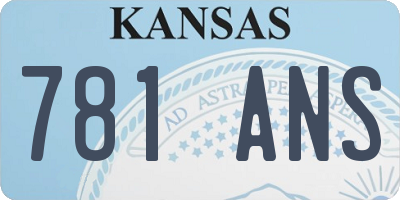 KS license plate 781ANS