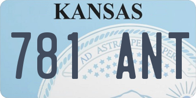 KS license plate 781ANT