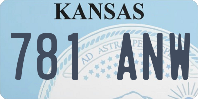 KS license plate 781ANW