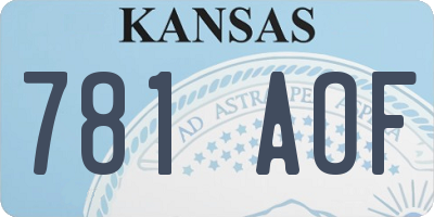 KS license plate 781AOF