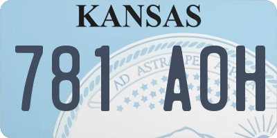 KS license plate 781AOH