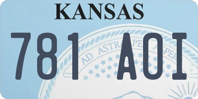 KS license plate 781AOI