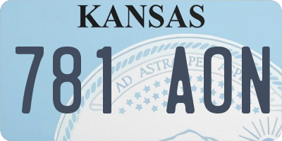 KS license plate 781AON
