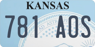KS license plate 781AOS