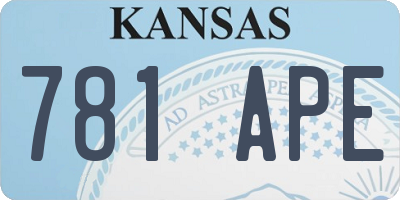 KS license plate 781APE
