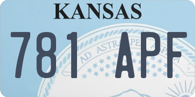 KS license plate 781APF