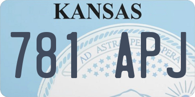 KS license plate 781APJ