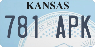 KS license plate 781APK