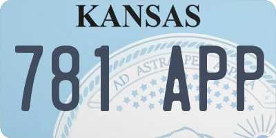 KS license plate 781APP