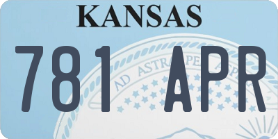 KS license plate 781APR