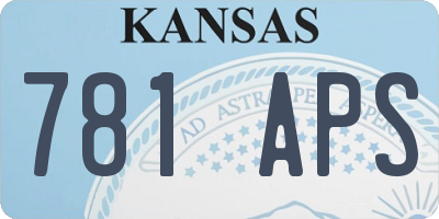 KS license plate 781APS