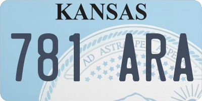 KS license plate 781ARA