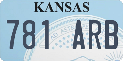 KS license plate 781ARB