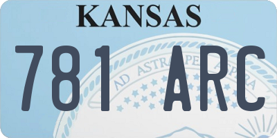 KS license plate 781ARC