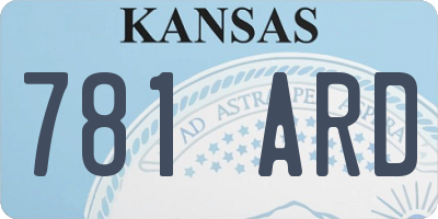 KS license plate 781ARD