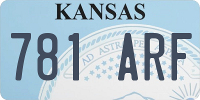 KS license plate 781ARF