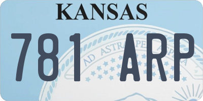 KS license plate 781ARP