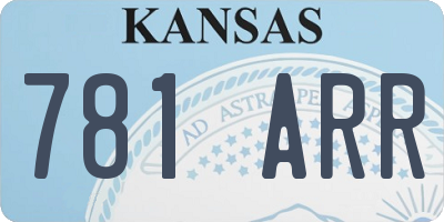 KS license plate 781ARR
