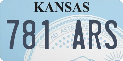 KS license plate 781ARS