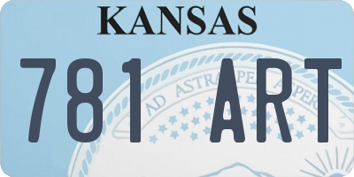 KS license plate 781ART