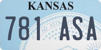 KS license plate 781ASA