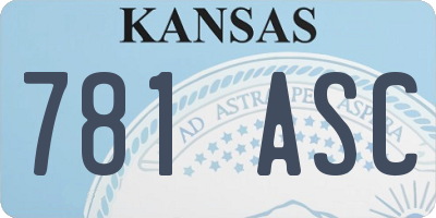 KS license plate 781ASC