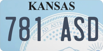 KS license plate 781ASD