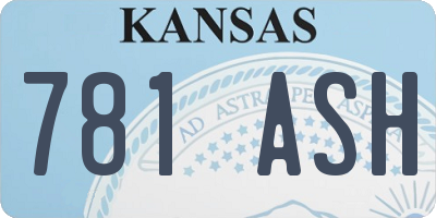 KS license plate 781ASH