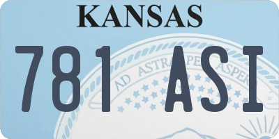 KS license plate 781ASI