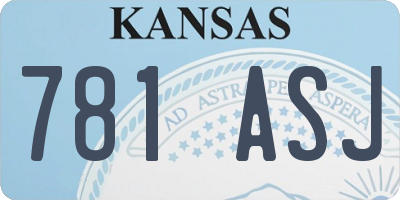 KS license plate 781ASJ