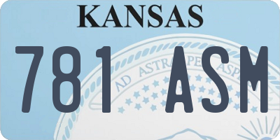 KS license plate 781ASM