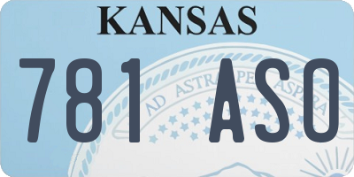 KS license plate 781ASO