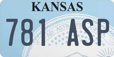 KS license plate 781ASP