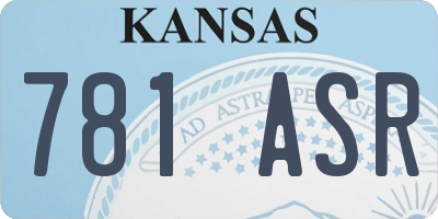 KS license plate 781ASR