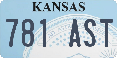 KS license plate 781AST