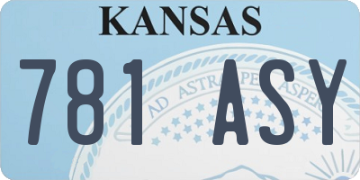 KS license plate 781ASY