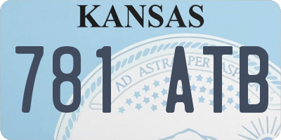 KS license plate 781ATB
