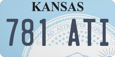 KS license plate 781ATI