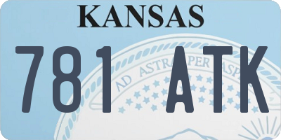 KS license plate 781ATK