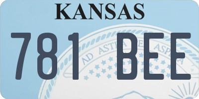 KS license plate 781BEE